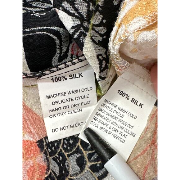 What if....?  Silk Sleeveless Tops Lot of 2 Floral Tropical Fairy Vintage Size M - Picture 11 of 11